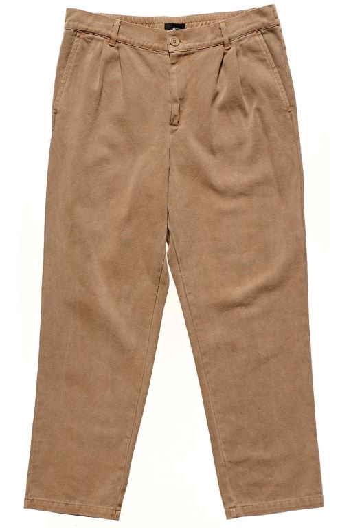 Stussy Mens Charlie Pleat Pants Brown - QYKEJ9408